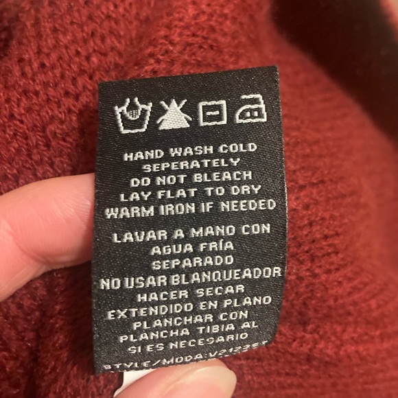 Ronni Nicole Midi Cable Knit Sweater Dress Maroon/Red Medium - Picture 4 of 6